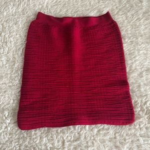 Red Shape Fitting Mini Skirt